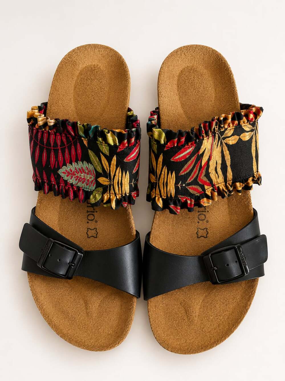 Papillio by Birkenstock Lola Tropical Ruffle Wedge Sandals